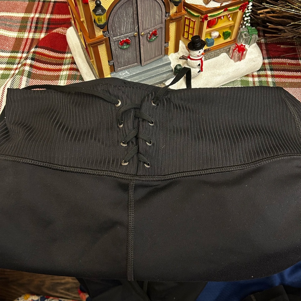 2 Victoria Secret Black Lace-Up Leggings